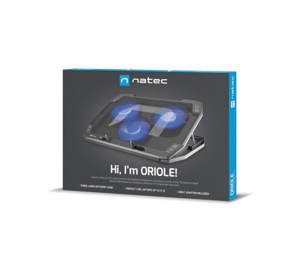 Natec Podstawka chłodząca ORIOLE 15.6-17.3" (LED, 2x USB) - 1089319 - zdjęcie 5